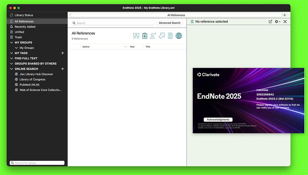 文献论文管理软件endnote 2025 for mac