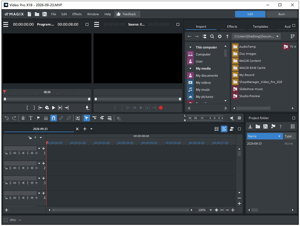非编视频剪辑软件MAGIX Video Pro X18