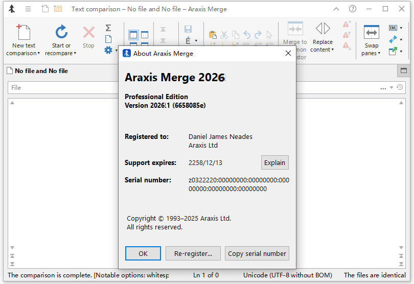 文件比对合并与同步软件Araxis Merge Pro 2026.1